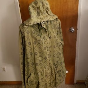 F21 Olive Green Southwestern Patter Utliliy Jacket